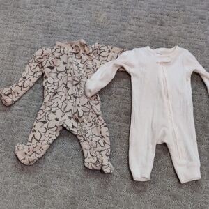 Carter's Black and Cream Floral One Piece Set